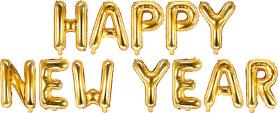 Partydeco - Folie Ballonnen Happy New Year Goud