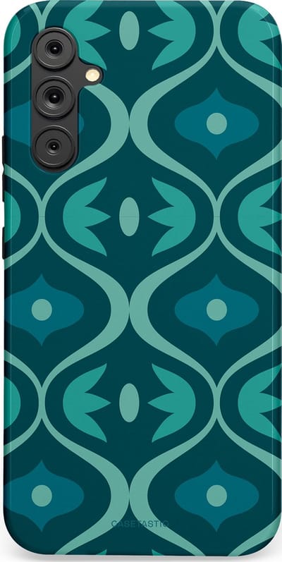 Casetastic hoesje geschikt voor Samsung Galaxy A34 (2023) 5G - Dubbellaagse bescherming - Decoratief Blauwgroen - Fashion Case - Petrol