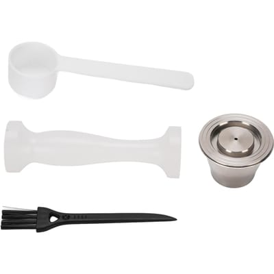 Koffiecapsule Navulset Roestvrij Staal Herbruikbare Koffiecapsule Hamer Lepel Borstel voor Koffie L(for 6.5-9kg) white