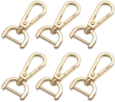 Dailygoody - Sleutelhanger met zakhaak - Karabijnhaak - Draaibare sluiting - Goud - Doe-het-zelf accessoire - Handtassen - Leren riemen