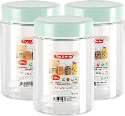 PlasticForte Voorraadpot/bewaarpot - 6x - 800 ml - kunststof - mint groen- B10 x H15 cm