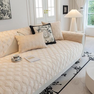 Effen Kleur Quilten Bankkussen Kristal Fluweel Bankhoes Woonkamer Universeel Antislip Comfortabel Ademend Zitkussen 70x70cm 1pcs