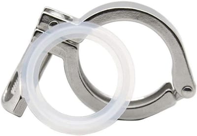 Tri-klem met vleugelmoer - Sanitaire pijpfitting - Snel verbinden - 304 roestvrij staal - 38mmx50.5 - Zilverkleurig