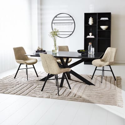 Dimehouse Eettafel Edin Sintered Stone Marmerlook Zwart 210 x 100 x 76 cm - Marmer - Modern - Rechthoek