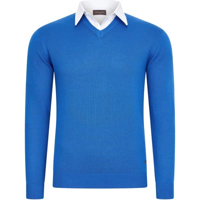 Cappuccino Italia - Heren Trui Pullover Mock - Blauw - Maat M