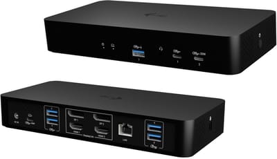 i-tec CAINTGDUAL4KDOCPDIT laptop dock & poortreplicator Bedraad USB 3.2 Gen 1 (3.1 Gen 1) Type-C Zwart