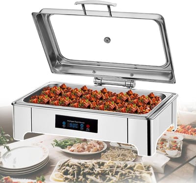 Elektrische Voedselwarmer - Warmhoudlade Buffet - Evenementen Warm Houden - Digitale Temperatuurweergave - 135 Liter Capaciteit - Zilver