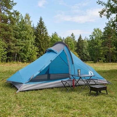 vidaXL - Backpacking - Tent - 4-persoons - Blauw - 185T - Polyester - met - PU - Coating