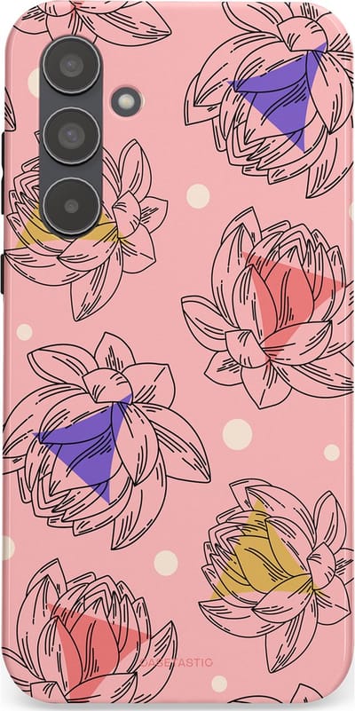 Casetastic Hoesje Geschikt voor Samsung A55 - Stijlvolle Beschermende Duo-layer Case - Bloemen Pastel Roze