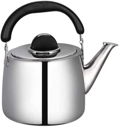 Waterkoker Roestvrij Staal - Theepot Kookplaat - Water Koken - Fluitend Geluid - 4 Liter - Zilverkleurig