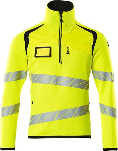 Mascot Accelerate Safe Gebreide trui met korte rits 19005-351 - Hi-Vis geel/zwart - XL