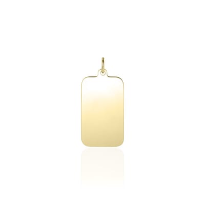 Gisser Jewels - Hanger excl. Collier - Rechthoek Graveerbaar - 17mm x 10mm - Geelgoud Verguld Zilver 925