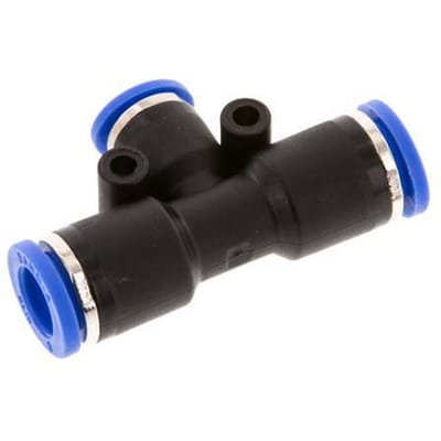 6mm x 8mm T-koppeling PA 66 Insteekfitting NBR [2 Stuks]