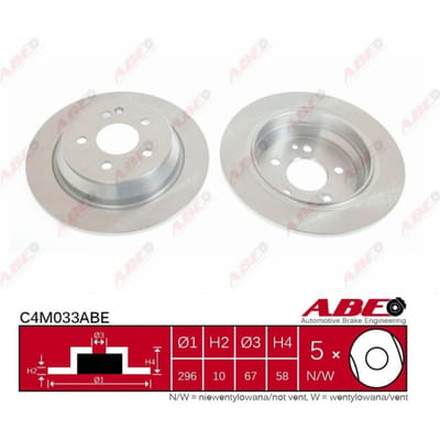 Remschijf ABE C4M033 achter, volledig, sterk gecarboniseerd, 1 Stuk