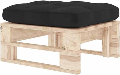 Tuinpalletkruk Hout - Tuinpoef Terrastafel - Terras Ontspanning - Geïmpregneerd Grenenhout - 60 x 60 x 25 cm - Zwart