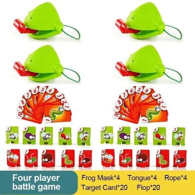 Masque de Grenouille Langue qui Remue Lèche Cartes Jeux de Plateau pour Enfants Jouets de Fête Familiale Antistress Drôle Jeu de Puzzle de Bureau Jouets
