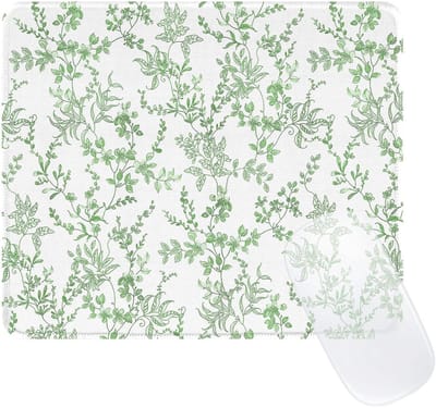 Elegante Groene Bloemen Muismat - Waterdicht & Antislip Bureauaccessoire