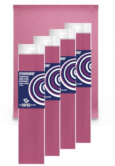 Crepe papier platte vellen - 4x - cyclaam - 250 x 50 cm - Knutselen met papier - Knutselspullen