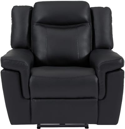 Vente-unique Elektrische relaxfauteuil van leer KENNETH - Zwart