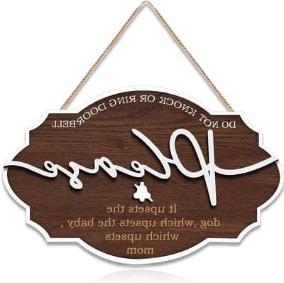 Baby Slaap Waarschuwingsbord voor Deur, Niet Storen, Rustige Slaap, Deurbordje voor Baby, Decoratieve Deurhanger voor Ouders