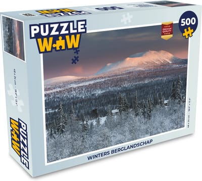 Puzzel Winters berglandschap - Legpuzzel - Puzzel 500 stukjes