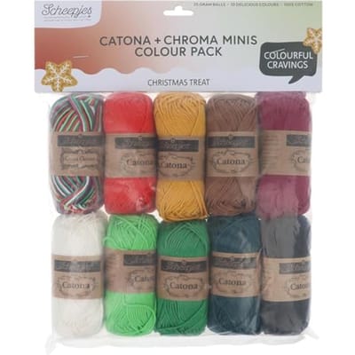 Scheepjes Catona en Chroma colour pack 10x25g Christmas Treat