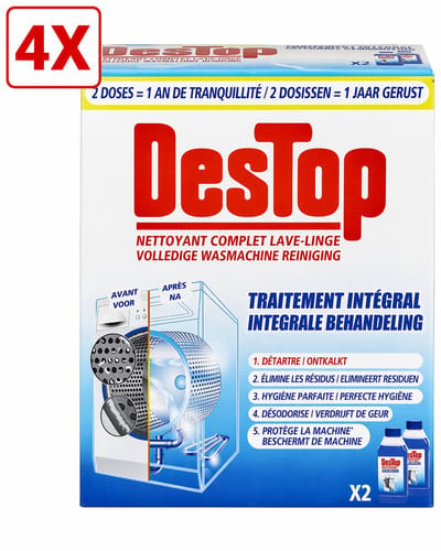 4 x Destop Wasmachine reiniger Integrale Behandeling 2 x 250 ml