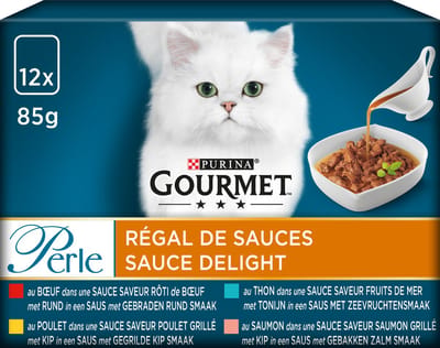 6x Gourmet Perle Sauce Delight Vlees - Vis 12 x 85 gr