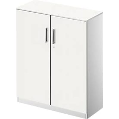 Schäfer Shop  Genius Vleugeldeurkast TETRIS SOLID, 3 ordnerhoogten, B 800 mm, afsluitbaar, met afdekplaat, wit/blank aluminium