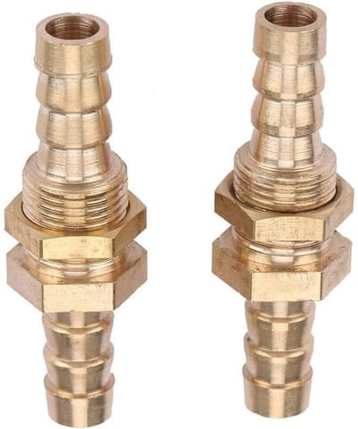 Adapter voor verbinding koppeling bulkhead schroefverbinding, messing, 2 stuks, 6 mm, duurzaam en veelzijdig