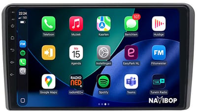 Geschikt voor Audi A3 (2003 t/m 2012) | 9 inch Android 15.0 CarPlay autoradio | Draadloos CarPlay & Android Auto | 2GB RAM + 32GB | Externe microfoon & Achteruitrijcamera (AHD) | Bluetooth & WiFi | NAVIBOP NB-1046 | Bouwjaar 2003 t/m 2012