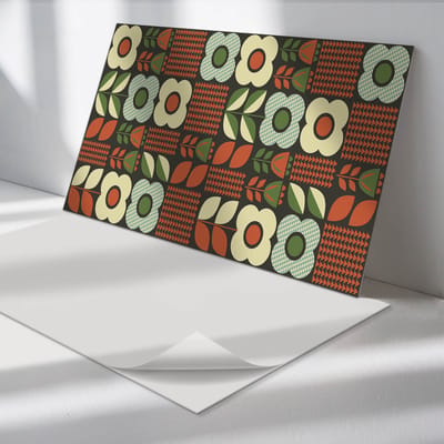 Wallfluent Vinyl Wandpaneel - Bloemenpatronen en figuren Zelfklevend Muurpaneel - 100 cm x 50 cm - Romig Vinyl Wandpaneel - 1 stuk - Rechthoekig Wandbekleding Vinyl - Patroon Wandpaneel - Vinyl Wandbekleding - Wandpaneel Keuken en Badkamer