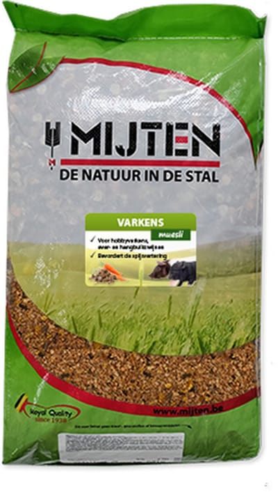 Mijten Varkensmuesli - Hobbyvarkens Hangbuikzwijnen - Complete Voeding Varkens - Varkensbrok Varkenskorrel - 12.5kg