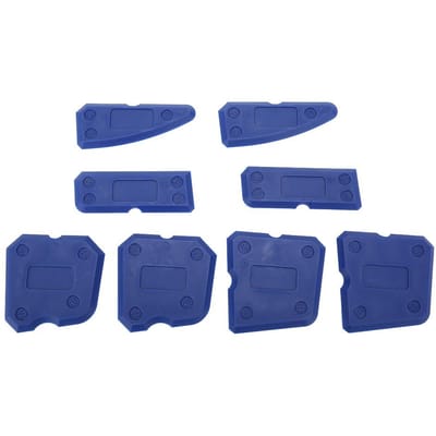 8PCS Kit Voegmiddelgereedschap Silicone Glas Cement Kit Voegschraper voor Afdichtmiddel Voegmiddel Afwerking Afdichten blue