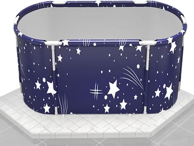 Opvouwbare Badkuip - Draagbaar Bad - Ontspanning Thuis - Ruim en Verdikt - 120x55x50 cm - Blauw