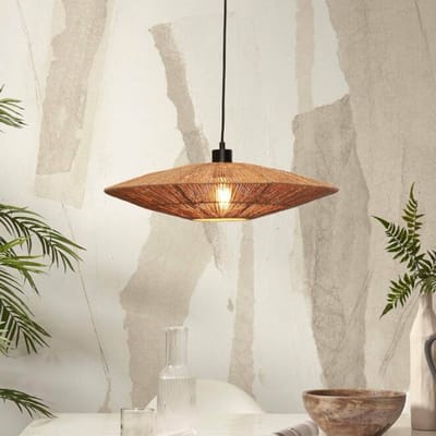 GOOD&MOJO Hanglamp Iguazu - Jute - Ø55cm - - Hanglampen Eetkamer, Slaapkamer, Woonkamer