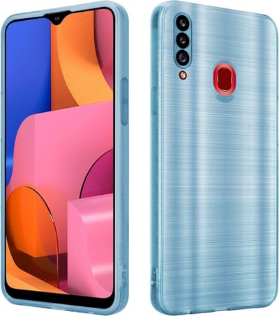 Cadorabo Hoesje geschikt voor Samsung Galaxy A20s in Brushed Turqoise - Beschermhoes Case Cover van flexibel TPU silicone in Brushed design