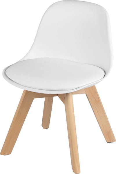 Kinderstoel - Eetkamerstoel - Wit - Zithoogte 33cm - Kinderfauteuil