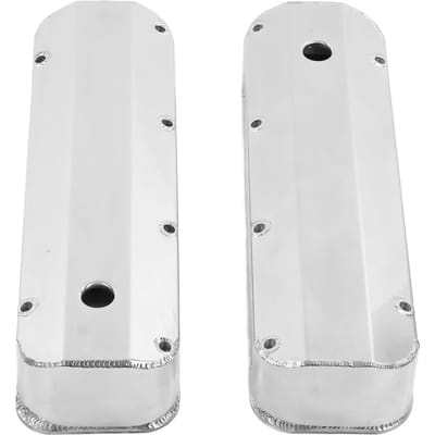 2 STuks Gefabriceerde Aluminium Hoge Kleppendeksels met Baffles 6355 Polijsten Vervanging voor Ford BB BBF 429 460 white