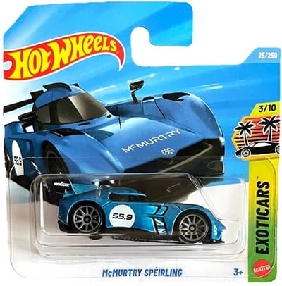 HOT WHEELS Mc MURTRY SPÉIRLING BLUE METALIC 25/250 HW EXOTICARS 3/10 SHORT CARD 2026