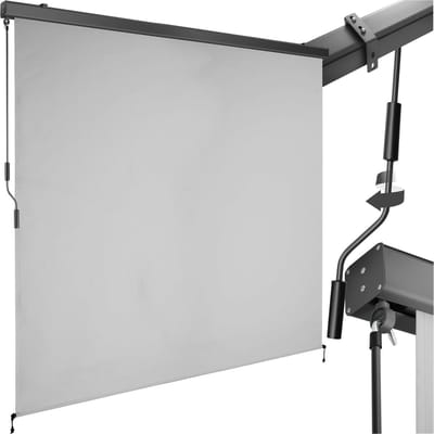 tectake® Verticale Luifel Eloise - 200 x 250 cm - Zonwering - Rolgordijn Buiten - Schaduwdoek met 2 Wandhouders - Met Handslinger - Winddicht Zonnescherm - Voor Balkon, Terras, Tuin en Bevestiging aan Muren - Lichtgrijs
