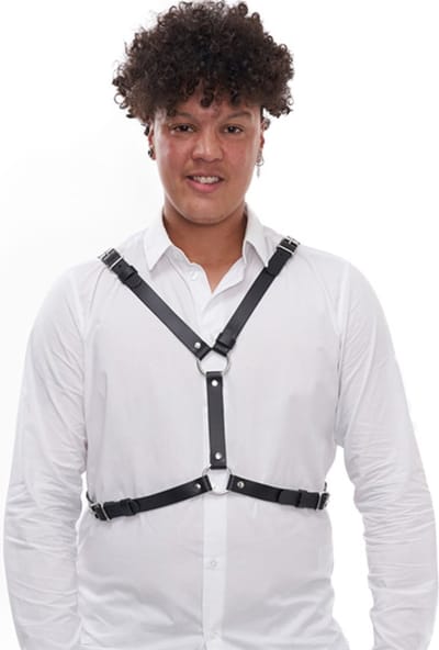 Mister B Serve Leren Star Harnas - zwart - small/medium