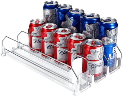 Dailygoods- Koelkastorganizer Automatisch - Drankenorganizer - Blikjeshouder - 3 Rijen - Capaciteit 15 Blikjes - Afmetingen 38 x 25 cm