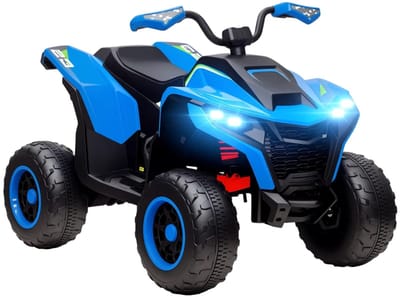 Elektrische Kinderquad - Voertuig met 4 Wielen - Quad voor Kinderen - 12V - tot 6 km/u - Kinderen 3-8 jaar - met Muziek & USB - met LED-koplampen - Kindervoertuig - Accuvoertuigen - Blauw