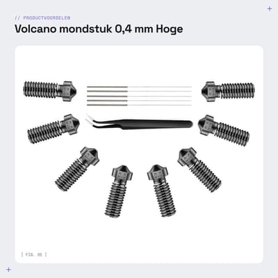 Dailygoods- Mondstuk 0,4 mm Hoge Hittebestendigheid - Gebitsprotecties - Mondstuk Stofzuiger - M6 Printkop - Gehard Staal - 8 Stuks
