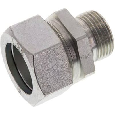 G 1'' Buitendraad x 35L Verzinkt Stalen Rechte Snijring Koppeling 160 Bar DIN 2353 - FL2S-MC-EZ-100G-35-L