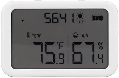 Binnenhygrometer Temperatuur - Vochtigheidssensor Digitaal - Real-time Monitoring - Lichtsterkte Detectie - 10 cm - Wit