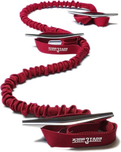 Bootlijnen & Dock Ties - Bungee Tethers - Boot Aanleggen - Extra Lange Combo - 5 Voet - Rood