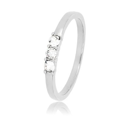 My Bendel - Zilverkleurige Ring met Swarovski Stenen - Zilverkleurige Ring - Sprankelende Swarovski Stenen - met Luxe Cadeauverpakking | Sieraden Voor Dames | Maat 17.00 Mm / Maat 53