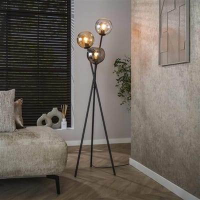 Hoyz Collection - Vloerlamp Multi Globe 3-lichts - Artic Zwart